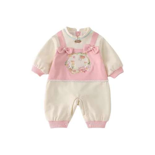 XiaoJinBu Розовые Детские Комбинезоны / Ползунки
