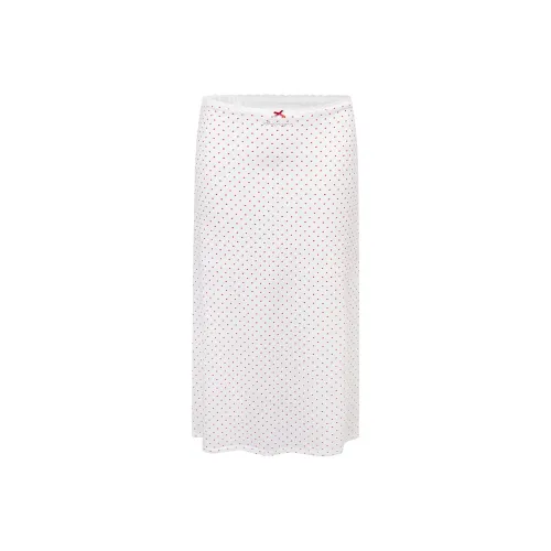 Ariseism Красный Гороховый узор Повседневные короткие юбки Женские Лето Юбка Женские