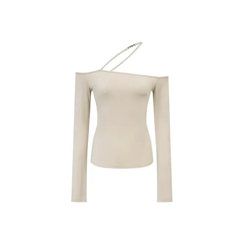 Ariseism Стильный Off The Плечо Длинный Рукав Т-Рубашка Женская AUTUMN Горячая девушка Облегающий крой Топ Женский