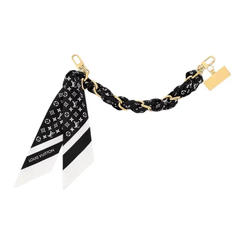 LOUIS VUITTON Монограмма Silhouette Ткань Мобильный телефон Шнурок Сумка Аксессуар Унисекс Черный Белый