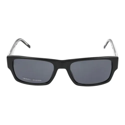 Tommy Hilfiger Ацетат Прямоугольные Солнцезащитные очки Мужские Черные