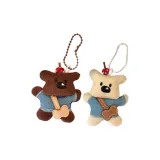 Кофейный плюшевый медведь + бежевый плюшевый медведь