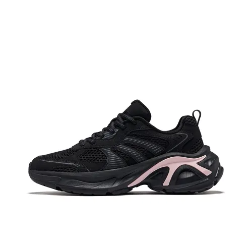 Erke Дышащий Увеличение Высоты Низкий Топ Кэжуал Женский Глубокий Черный Розовый Туман Вечера