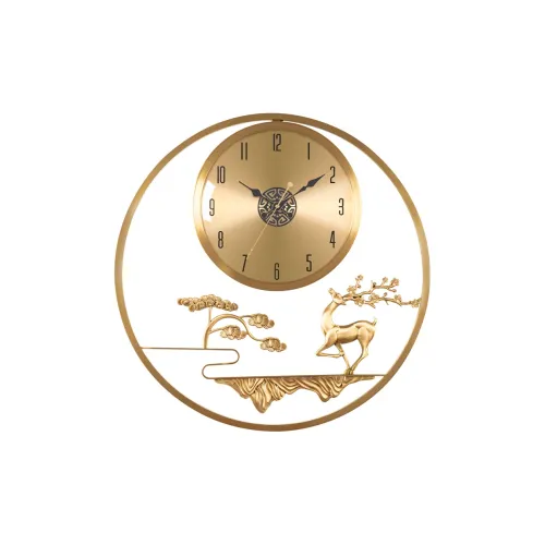 HENSE Кварцевый механизм Латунь Стена Часы Унисекс Золото HW2050