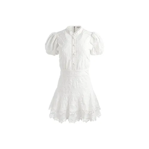 ALICE+OLIVIA LORYN Вышитое Платье-рубашка с короткими рукавами Женское