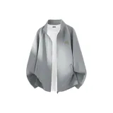 [Быстросохнущий Кронштейн-Вверх Ожерелье-чокер] Светло-серый (Mz Зеленый Ленты Логотип на груди)