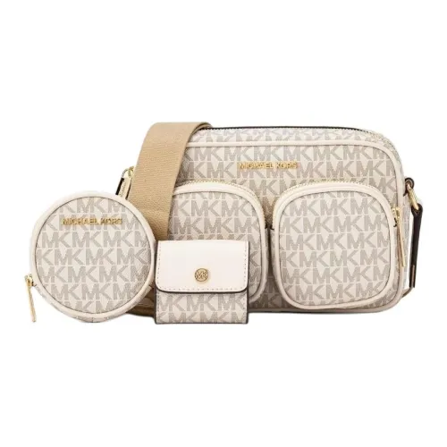 MICHAEL KORS Jet Set Item Покрытый холст Сумка через плечо Средняя Женская Бежевая