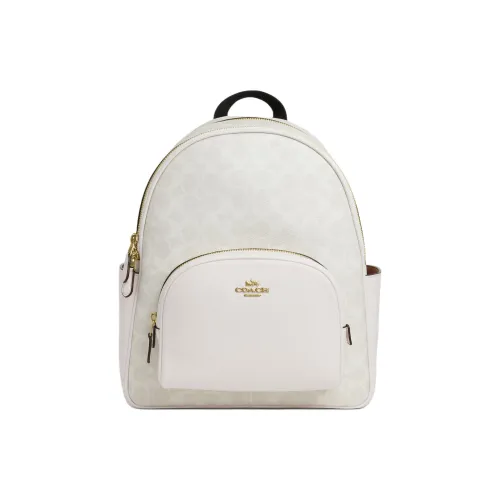 COACH Корт Коровья кожа с искусственной кожей рюкзак большой женский белый и мел белый