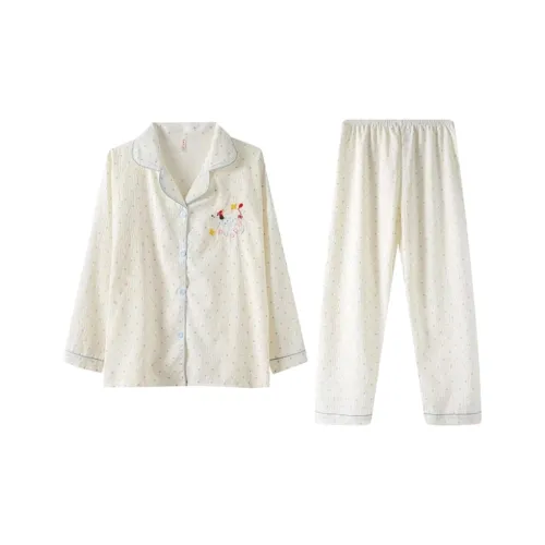 QIAOYUN Гороховый узор Такса Женские Пижамные комплекты