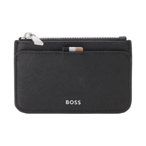 Hugo Boss Кожа Монетница Держатель для карт Мужской Черный