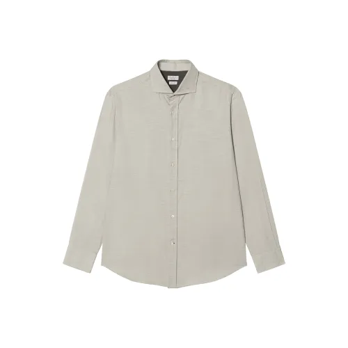 BRUNELLO CUCINELLI SS24 Рубашка Мужская Серого цвета