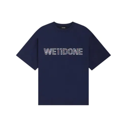 WE11DONE Темно-синяя унисекс футболка