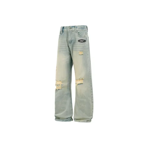 HANGYU Прямой крой Bootcut Джинсы Унисекс