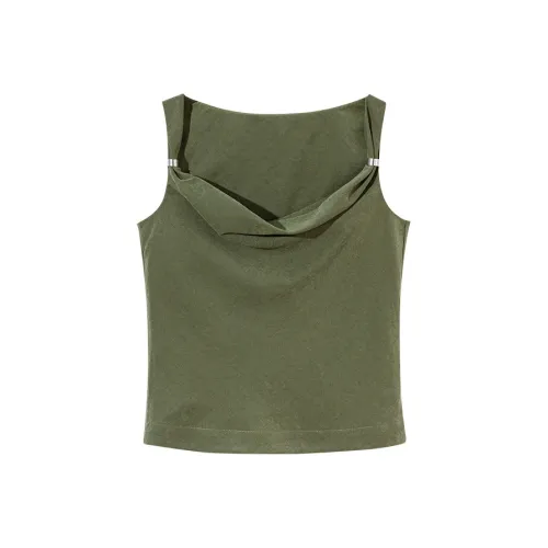 Ouyang Лесной мшистый Каменно-зеленый Женские Рубашки