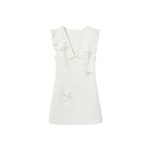 Ouyang Короткий рукав Платье Женское