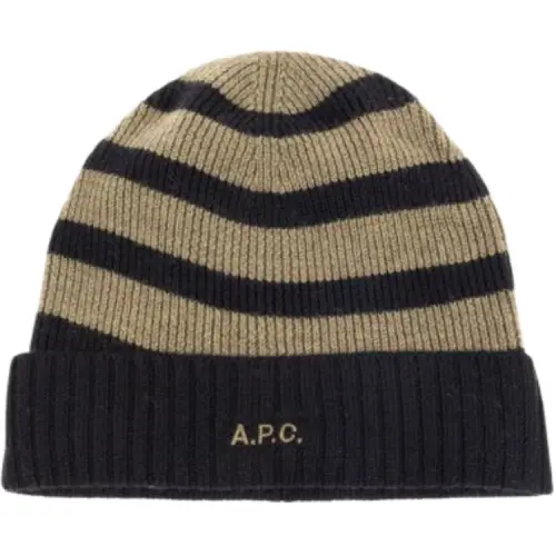 A.P.C Шерстяные Бини Мужской Коричневый Черный