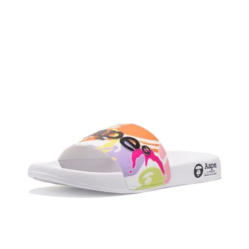 Aape Резина Подошва Quiet Quick-Dry Слайд Унисекс Белый Оранжевый