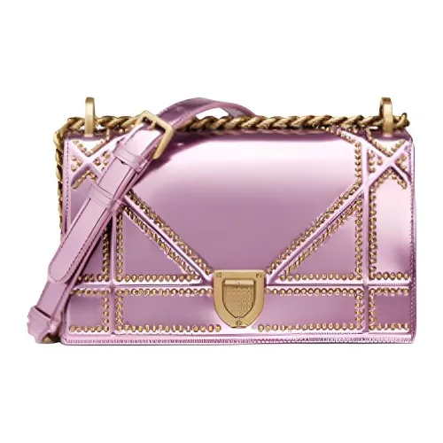 DIOR Телячья кожа Портативная Сумка через плечо Сумка на плечо Женская Розовая