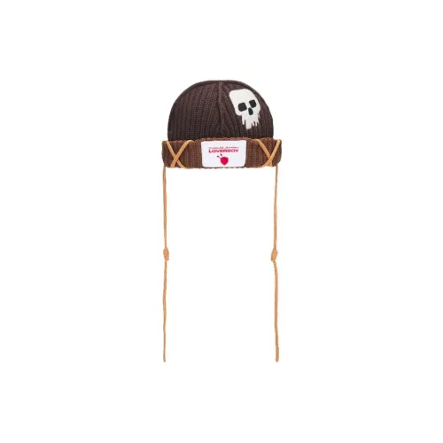 CHARLES JEFFREY Cotton Beanies Men's Brown