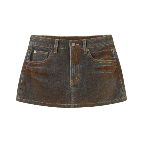 Ouyang Джинсовые короткие юбки Женские