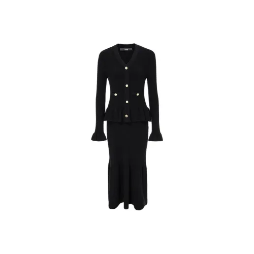 KARL LAGERFELD FW25 Длинное платье с длинными рукавами женское