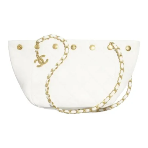 CHANEL Полированная овечья кожа Тоут Сумка Сумка для покупок Сумка через плечо Маленькая Женская Белая