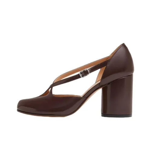 Maison Margiela Tabi Грубый каблук Высокие каблуки Женские Коричневый