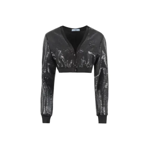 PRADA Cropped Coat Women's Black