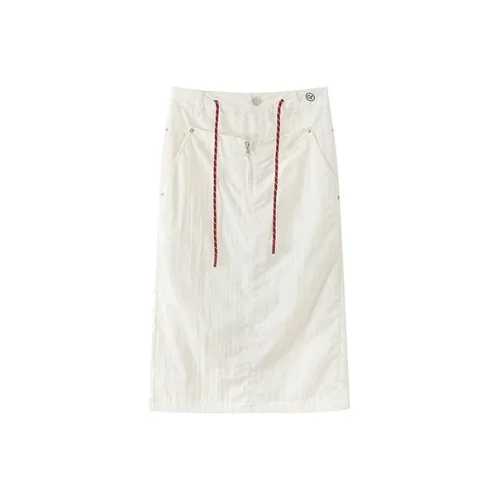 CHUU Белый абрикос Женская Повседневная Короткая Юбка