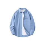 [Устойчивость к складкам и легкость в уходе] Светло-синий (Логотип на груди Mb Starting Now)