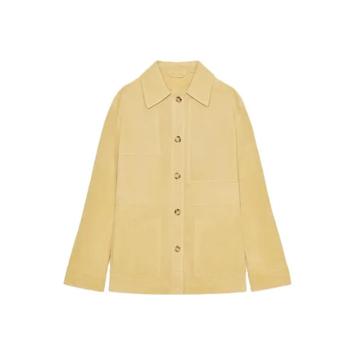 ZARA Светло-розовый Женский Кожаный Куртка