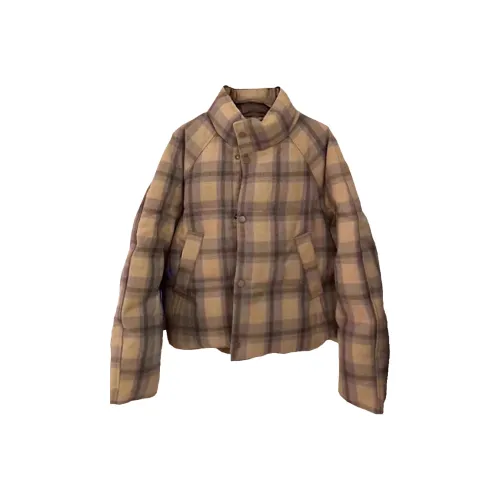 Meanalot Коричневая клетка пальто женские пуховики