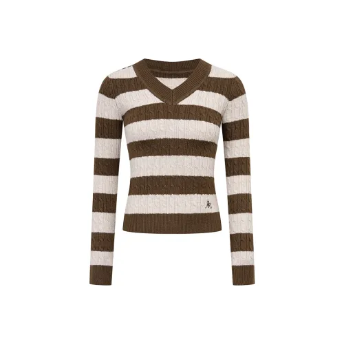 Ariseism Стильный Полосы Свитер Женские AUTUMN Облегающий крой Топ Женские