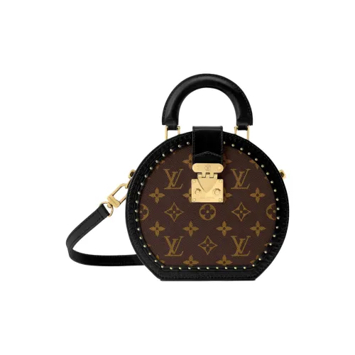 LOUIS VUITTON Boite Chapeau Монограмма Покрытый холст Сумка через плечо Сумка Маленькая Женская Коричневая
