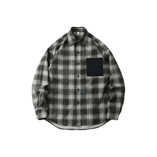 UNDOMAZE Весенний и Осенний Отложной воротник Длинный рукав Рубашка Свободного кроя Мужская