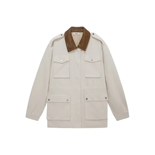 d'zzit Экрю Женское Короткое Пальто