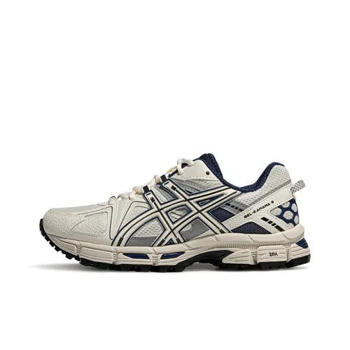 Asics Gel Kahana 8 Устойчивый к абразиву Дышащий Амортизирующий Низкий Топ Беговые кроссовки Женские Белые Синие