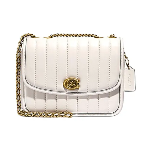 COACH Madison Nappa Smooth Кожа Маленькая Квадратная Сумка Сумка через плечо Сумка на плечо Женская Розовая Белая