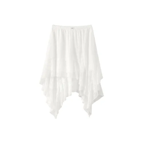 CHUU Белый Женские Повседневные Короткие Юбки