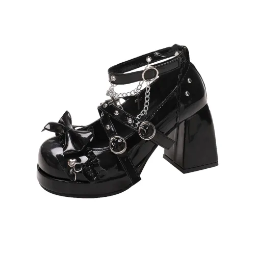 Worm's Home Грубый каблук Туфли Мэри Джейн Женские