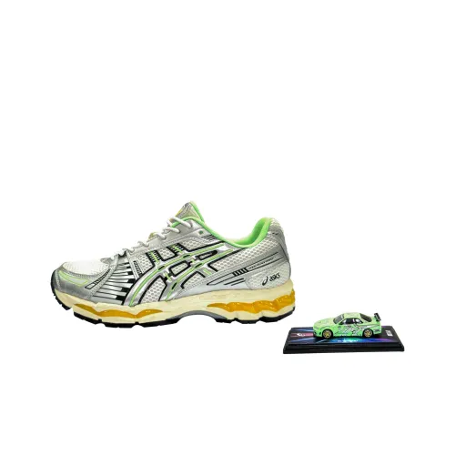 Asics Gel Kayano 12,1 Устойчивые к истиранию Низкие Кроссовки для Бега Унисекс Серебристо-зеленый