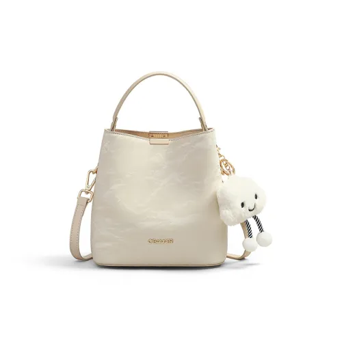 C°BANNER Синтетическая кожа Ведрообразная сумка Средний размер Женская Экрю