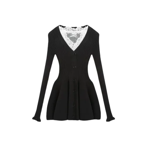 ARIADNAW STUDIO Черное Женское Длинное Платье с Длинными Рукавами