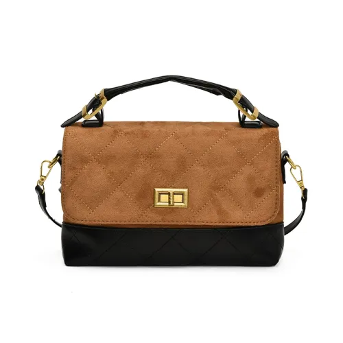 Versman ПУ (полиуретан) с замшей сумка стандартная женская коричневый хаки черный