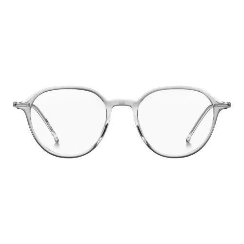 Hugo Boss Металлические Ацетатные Круглые Оправы для Очков Мужские Серебряные