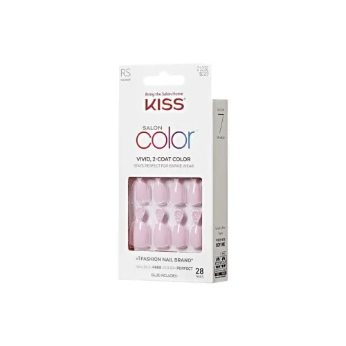 KISS NEW YORK Салон Цвет Afternoon Tea Заклепка Овал Розовый Однотонный Стиль Instagram