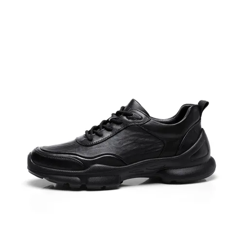 Strongman 3515 Повседневные кожаные туфли Мужские Черные