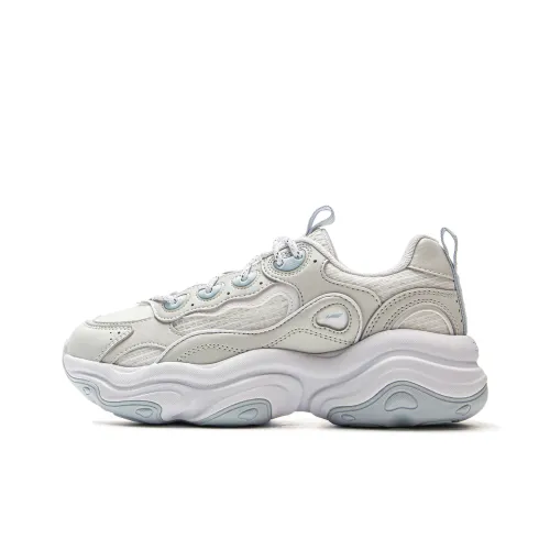 LINING Мед Толстая подошва Низкий топ Светлый лайм / Стандартный белый Женские