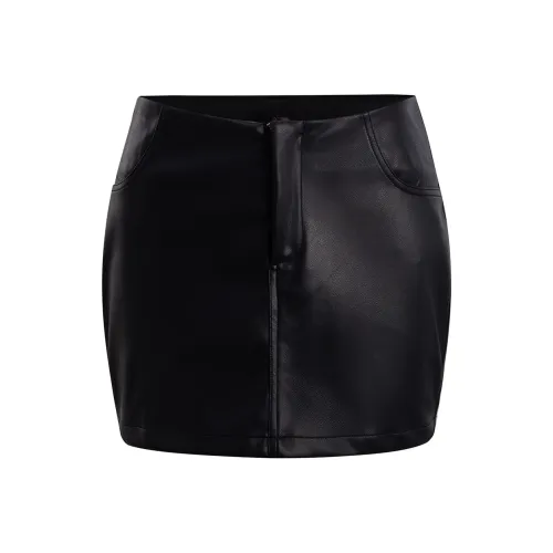 CHILL QIAOER Кожаные короткие юбки Женские