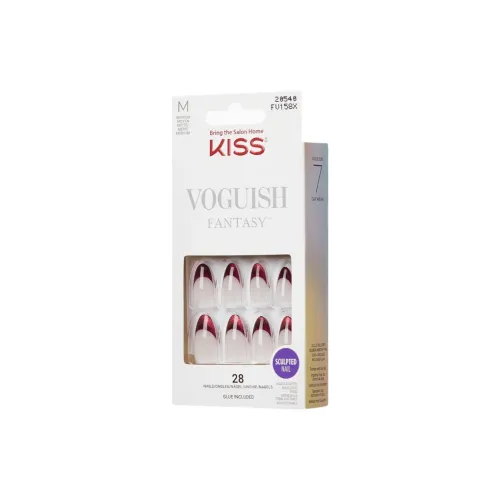 KISS NEW YORK Мода Фантазия Страстный False Nail Миндаль Бордовый Однотонный Французский